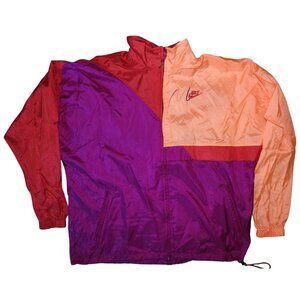 Vintage Y2K Nike Silver Label Color Block Windbreaker Youth XL Peach Purple Red
